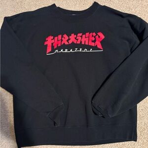 Thrasher Black and Red Crewneck Sweater